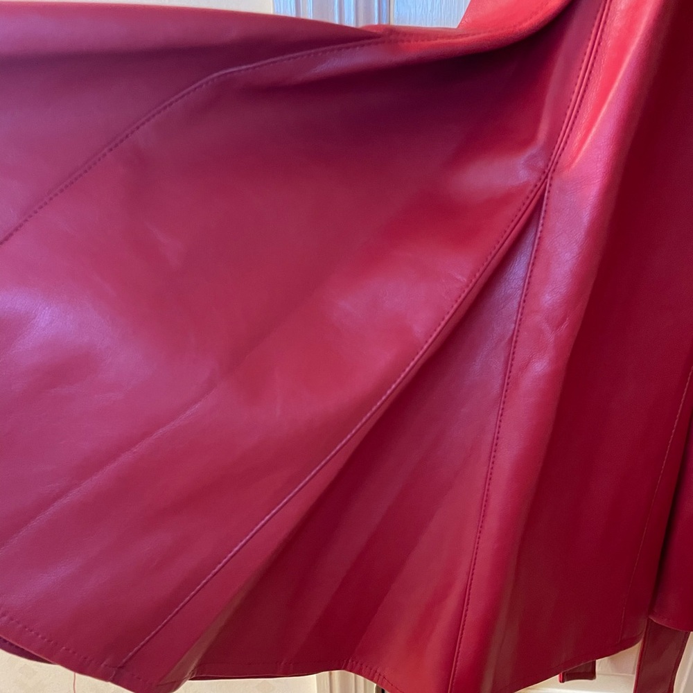 🆕♥️Fate Red Fax Leather Fabric Midi Dress♥️ - Picture 5 of 7